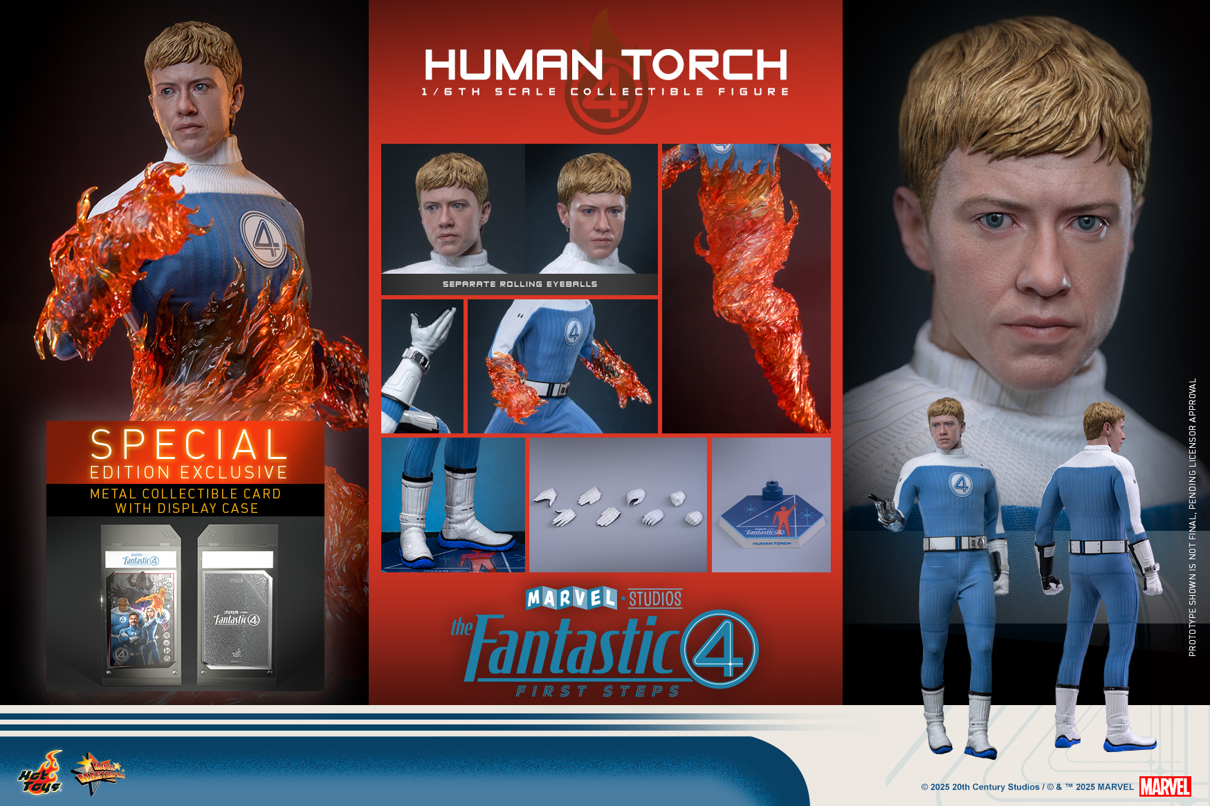 Hot Toys MMS829B The Fantastic Four: First Steps - Human Torch (Special Edition)