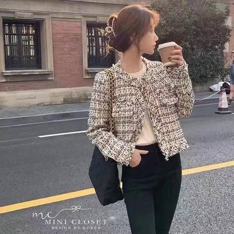 เสื้อคลุมผ้าทวิต เสื้อทวีตชาแนลสไตล์เกาหลี เสื้อทวิตรุ่นใหม่ขายดีมากกกก