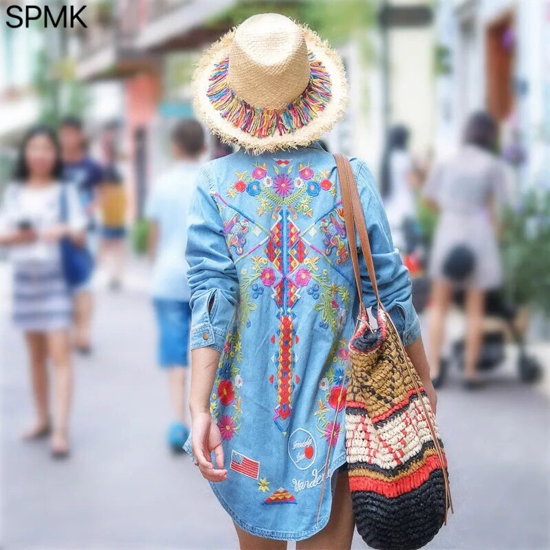 Shirt ยีนส์ boho vintage ผ้านิ่ม ใส่สบาย ปักแน่นๆสีสดใสมาแล้วคะ