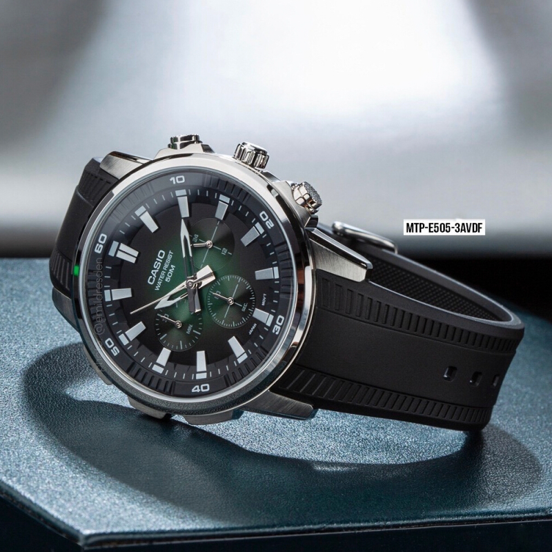 นาฬิกาข้อมือ Casio Standard Men Chronograph MTP-E505 Series รุ่น MTP-E505-1A MTP-E505-2A MTP-E505-3A MTP-E505-4A MTP-E505-6A