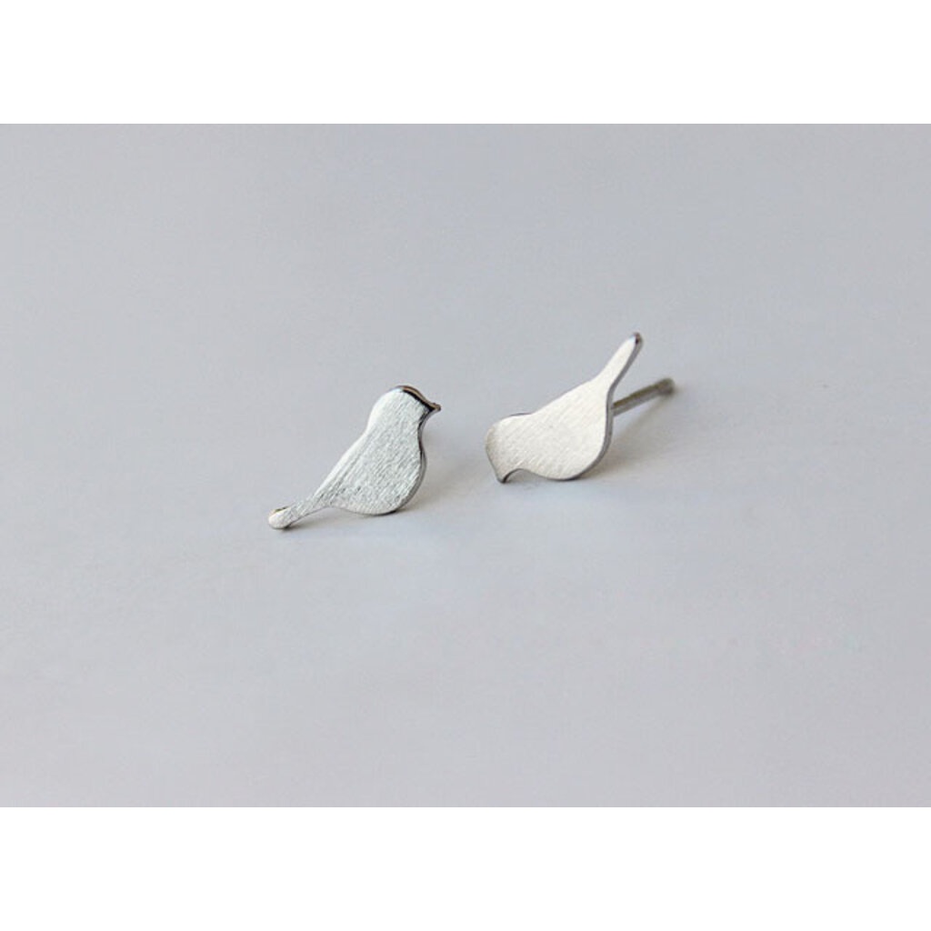 ต่างหูสำหรับผิวแพ้ง่าย เงินแท้ 92.5% ต่างหูนกน้อย _ES013