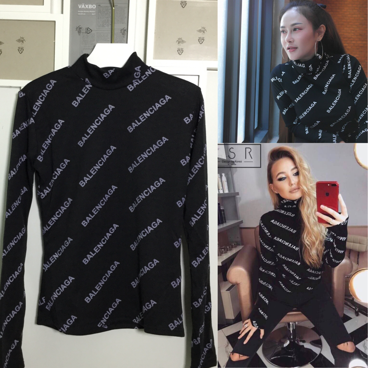 เสื้อยืดแขนยาวลายBalenciaga
