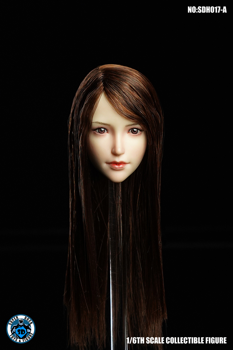 SUPER DUCK SDH017-C Female Head Carving (White Long Hair)