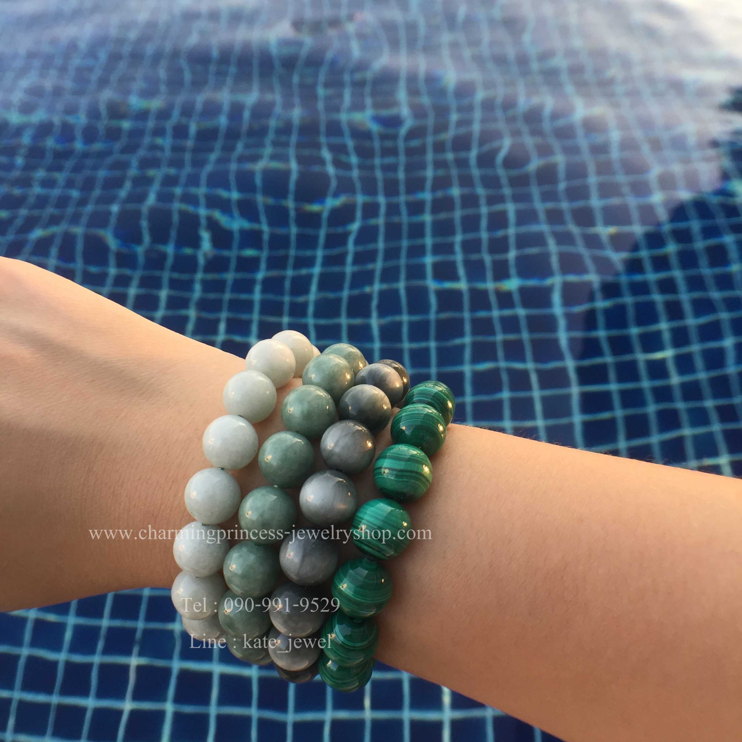 Malachite AAA+ มาลาไคท์ 10 มม ริ้วสวยมากๆ เกรดพรีเมี่ยม เด่นเรื่องการเจรจาต่อรอง ธุรกิจประสบความสำเร็จ "Win-Win Bracelet" Limited Edition