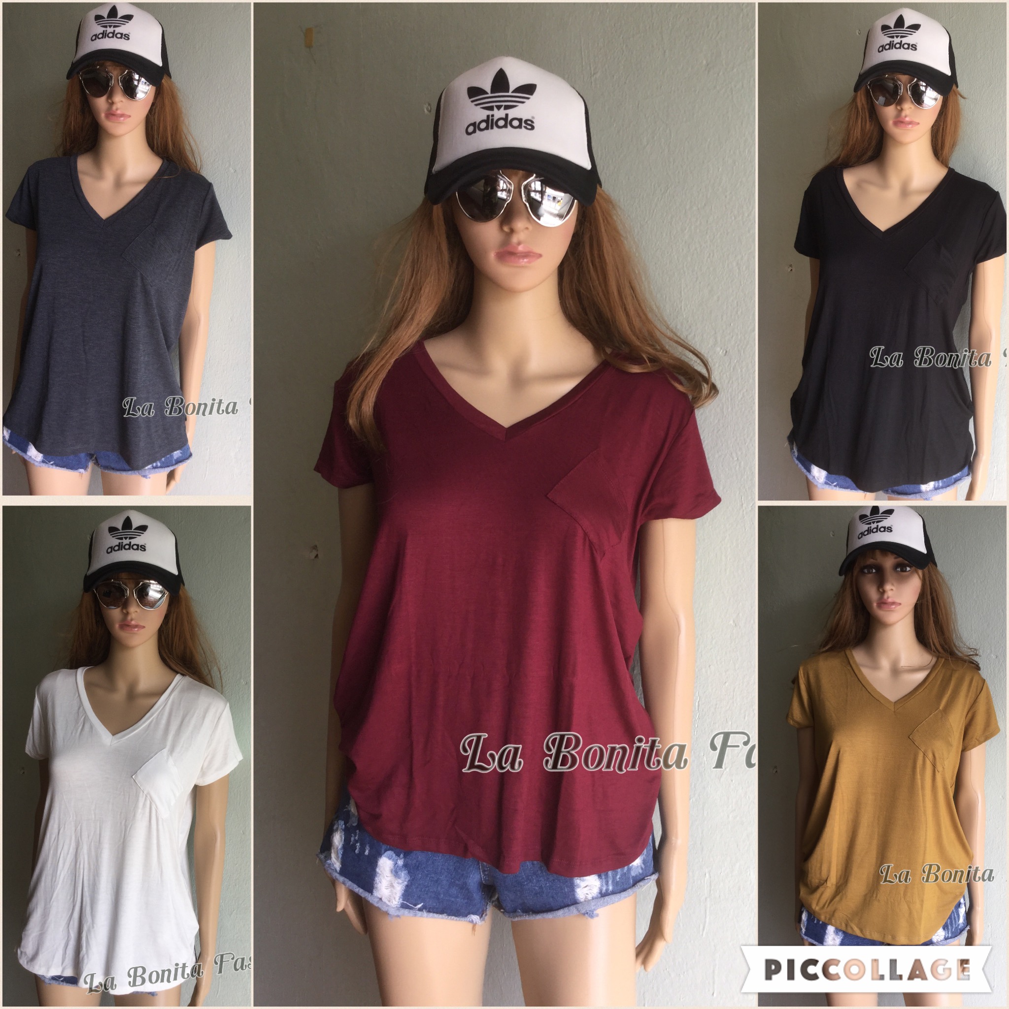 New!!!! พร้อมส่งเสื้อยืดคอวีมีกระเป๋า แบรนด์Zara ผ้ายืดSpandex ผ้าเนื้อดีมีน้ำหนัก ใส่สบายค่ะ