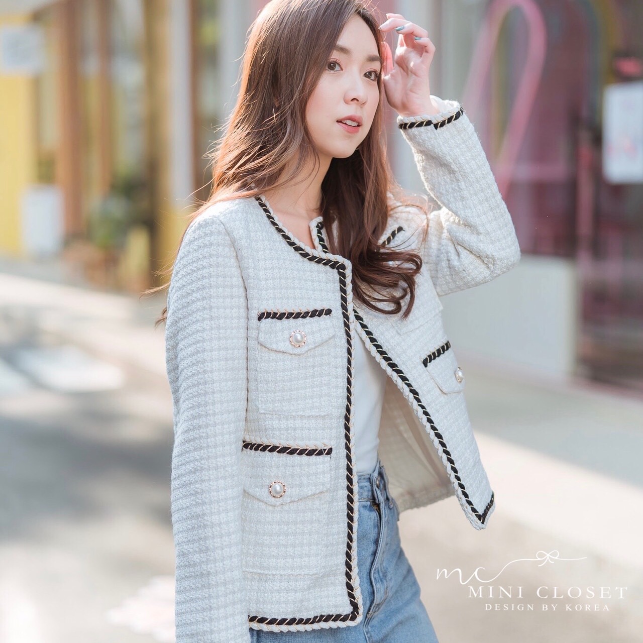 เสื้อคลุมผ้าทวีต สวยหรูดูดี มีให้เลือก 2 สีค่ะ