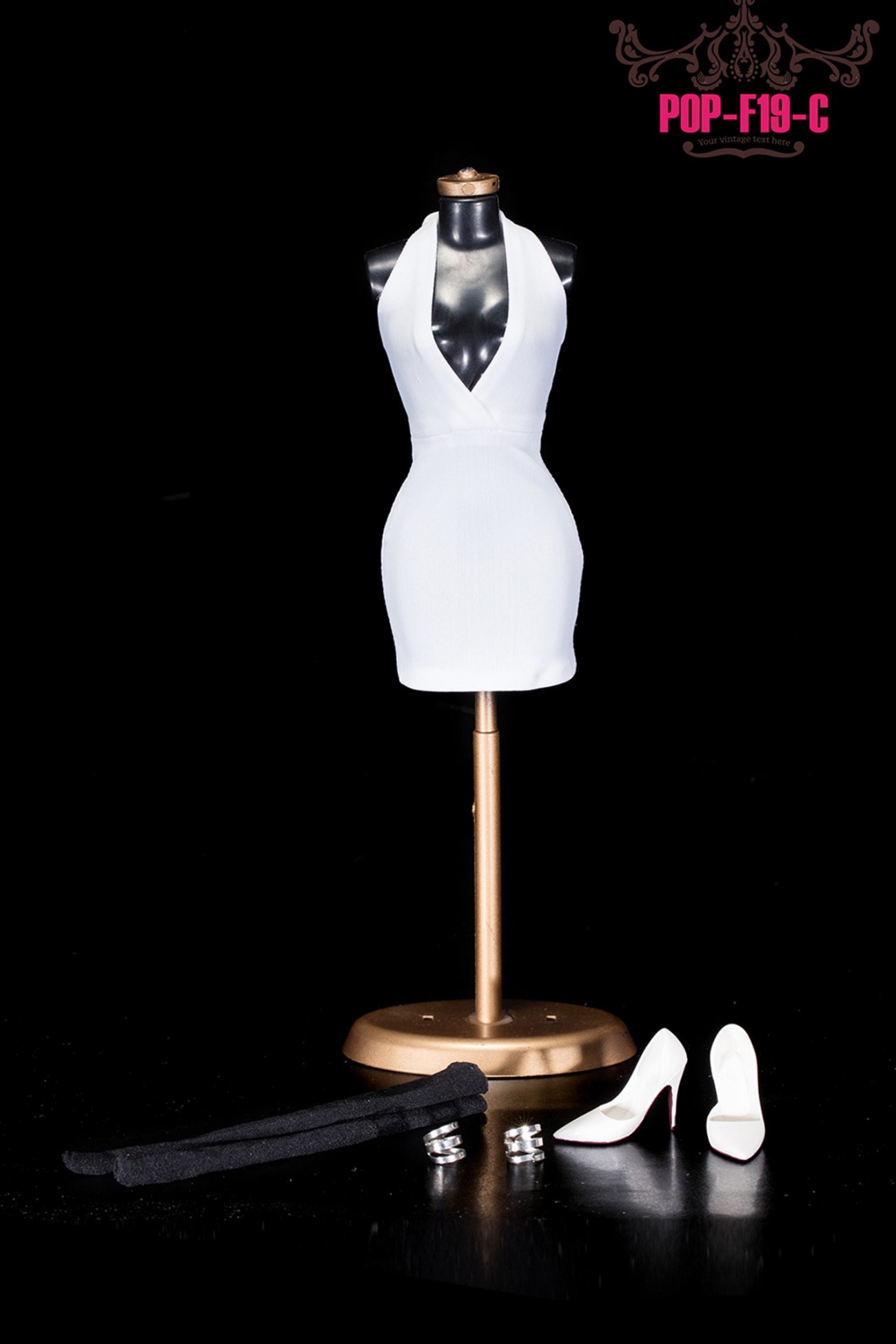 POPTOYS F19 Ladies sexy low-cute halter dress suit