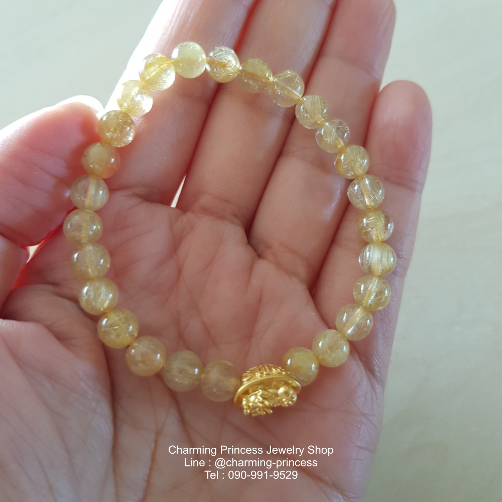 ไหมทอง 6 มม ปี่เซี๊ยะ ทองคำแท้ 99.99% 0.5 g