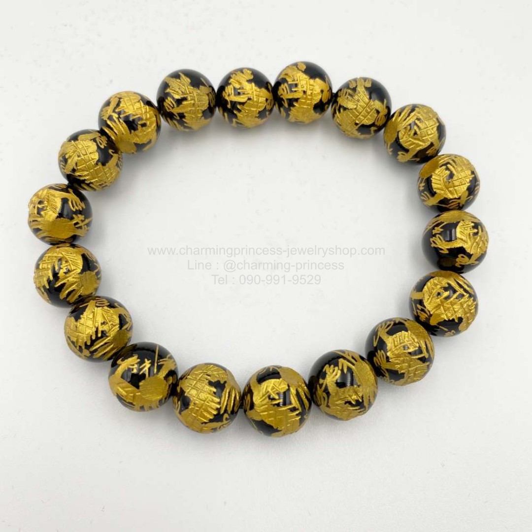 Black Onyx โอนิกซ์ 10 มม แกะลายมังกรมั่งคั่ง ความหมายดีมากๆ ทำมาค้าขึ้น ร่ำรวยเงินทอง พรั่งพร้อมลาภยศวาสนา