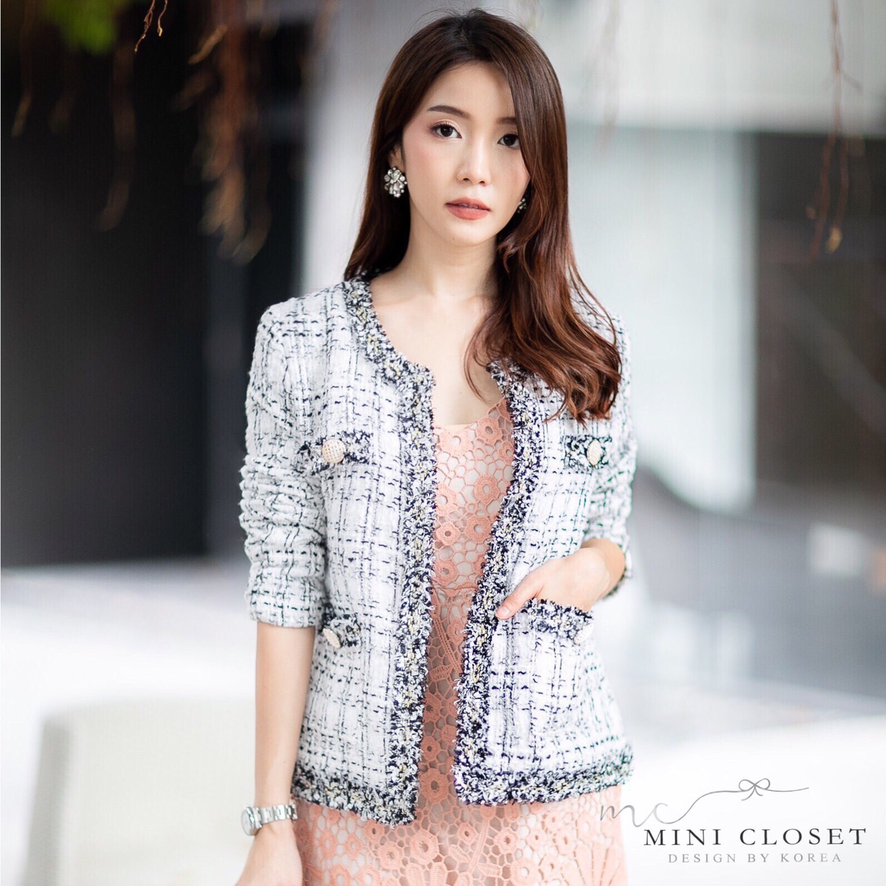 เสื้อคลุมผ้าทวิต เสื้อทวีตเรียบหรูดูสวยแพงสไตล์ชาแนล