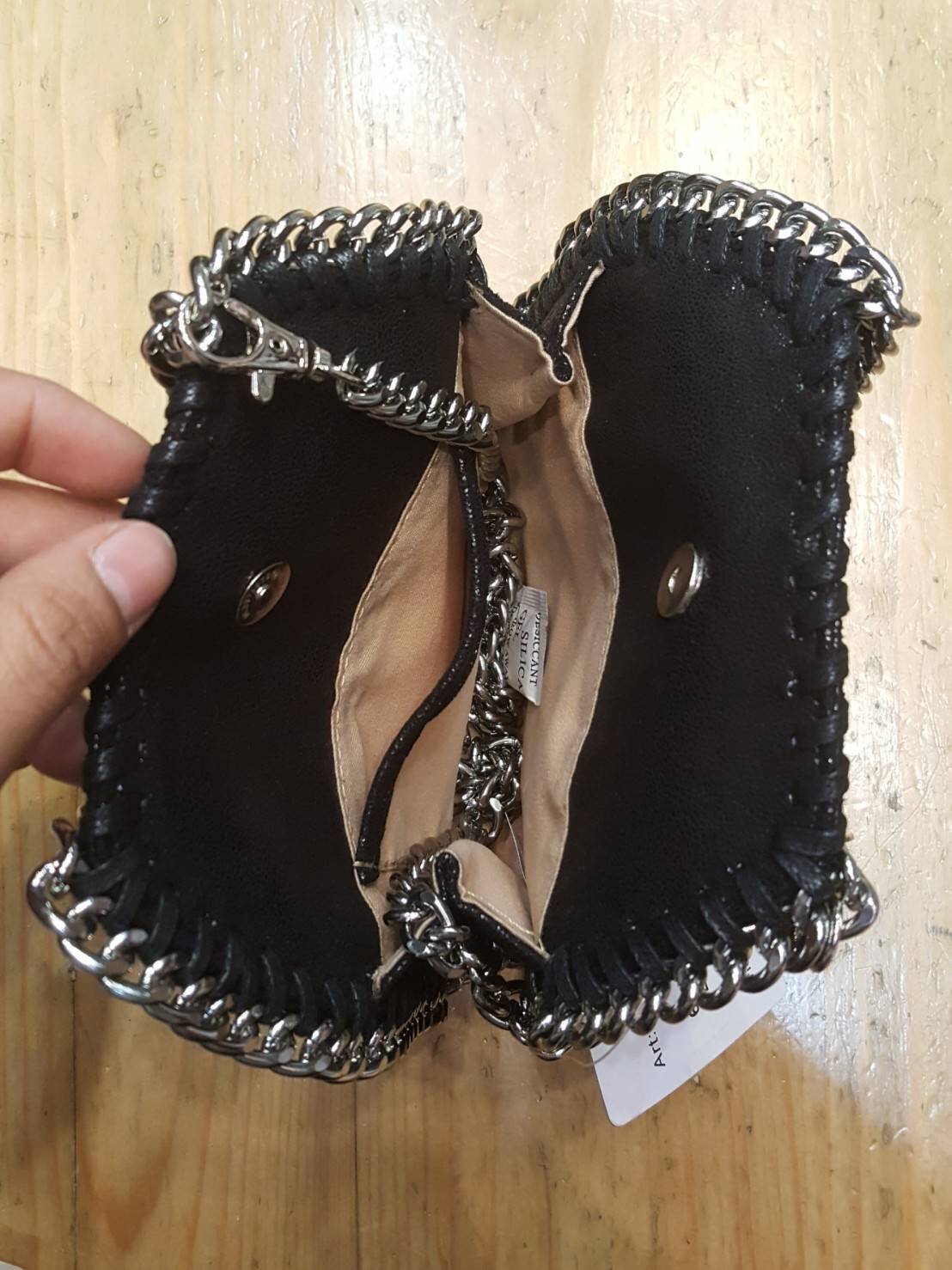 SALE กระเป๋าแฟชั่น" STELLA MACCARTNEY !! รุ่น Falabella Shaggy Deer Fold Tiny Tote. อะไหล่ สีเงินสว่าง ไม่ลอกก ไม่ดำ !!!