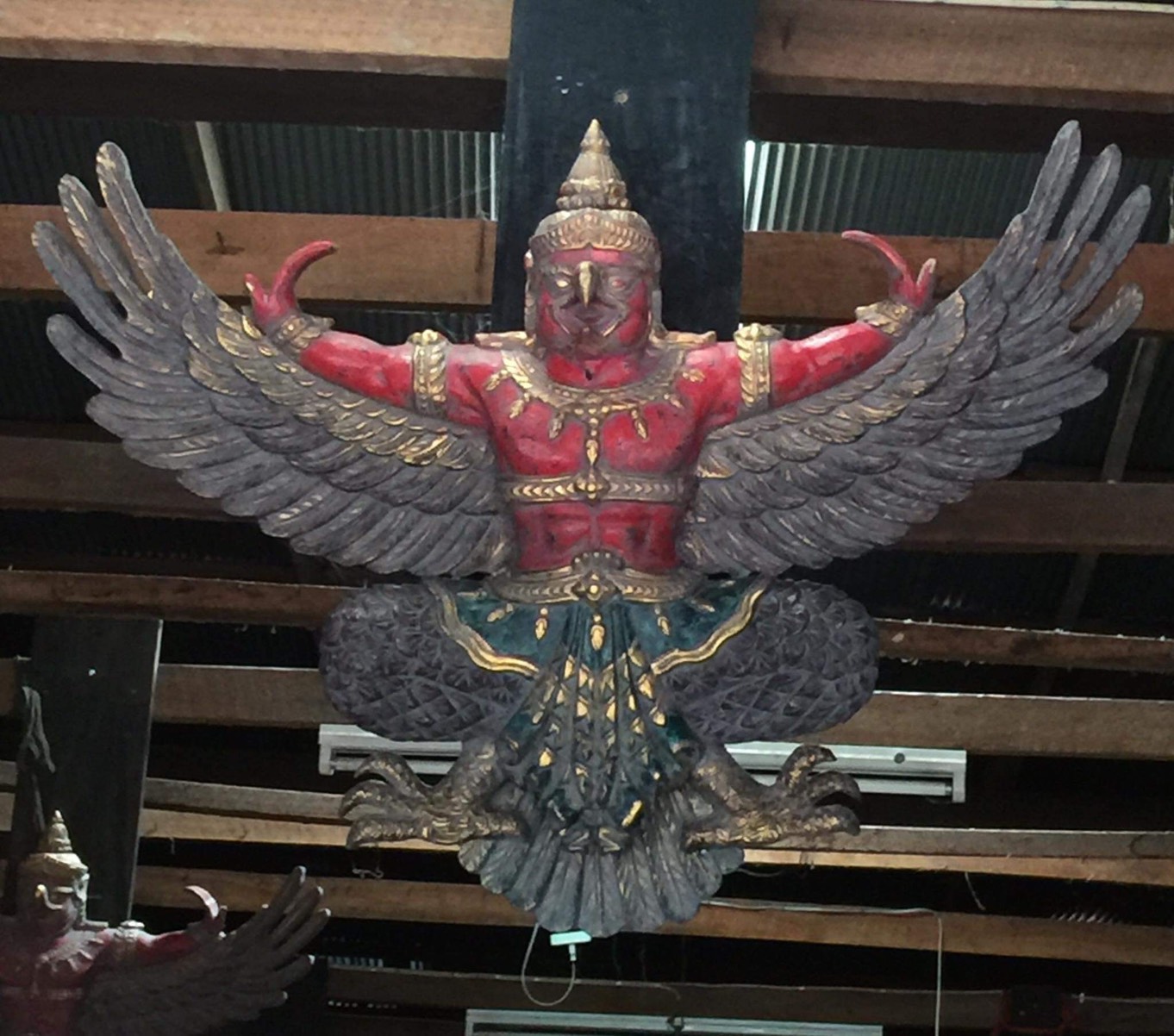 ครุฑไม้สัก ขนาด1เมตร องค์ใหญ่ ครุฑไม้แกะสลัก
