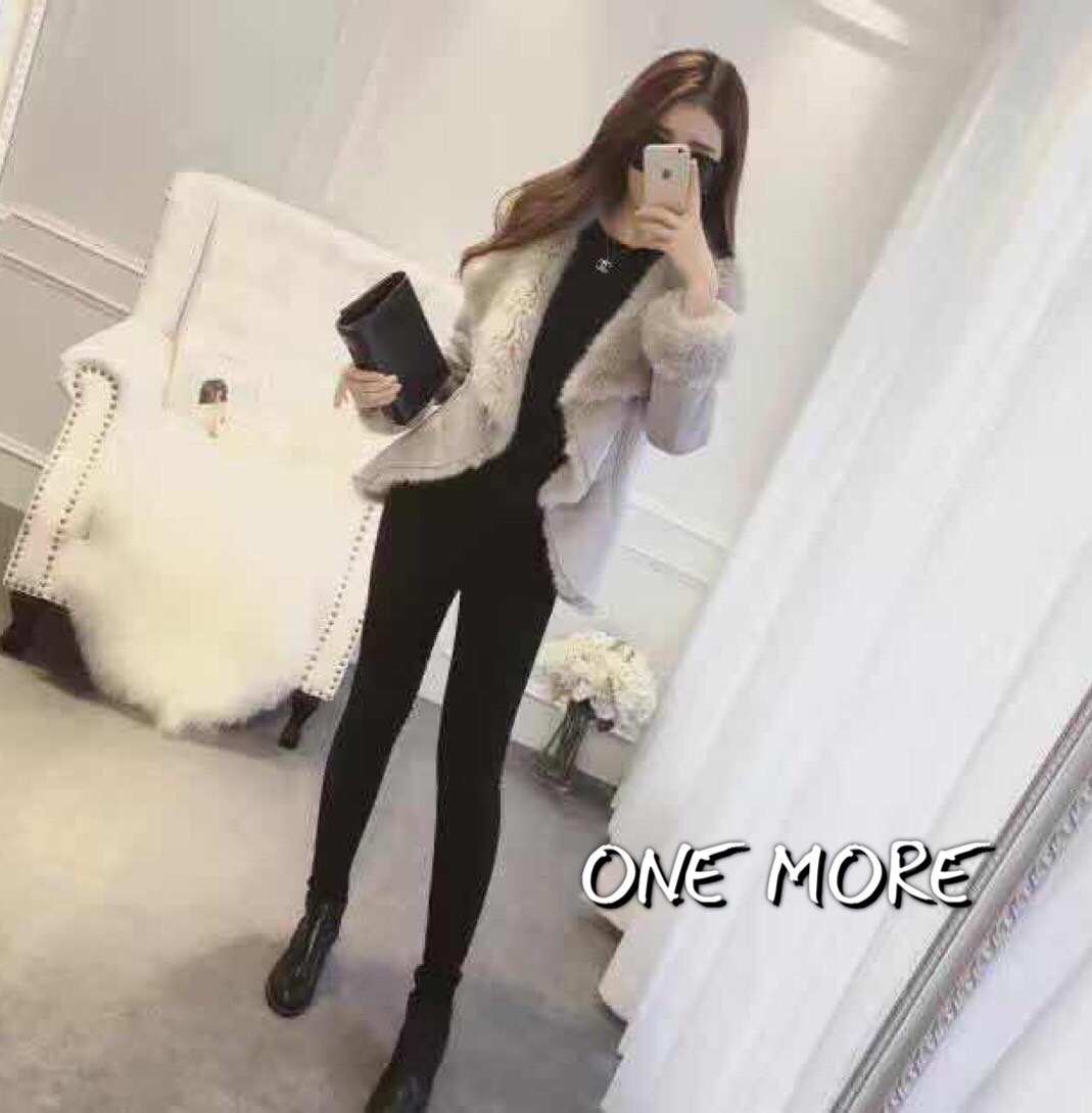 เสื้อคลุมกันหนาว กำมะหยี่ บุด้วยขนแกะเทียม แซมกระเป๋าข้าง ใส่แล้วอุ่น สวยเลิศเฟ้อร์