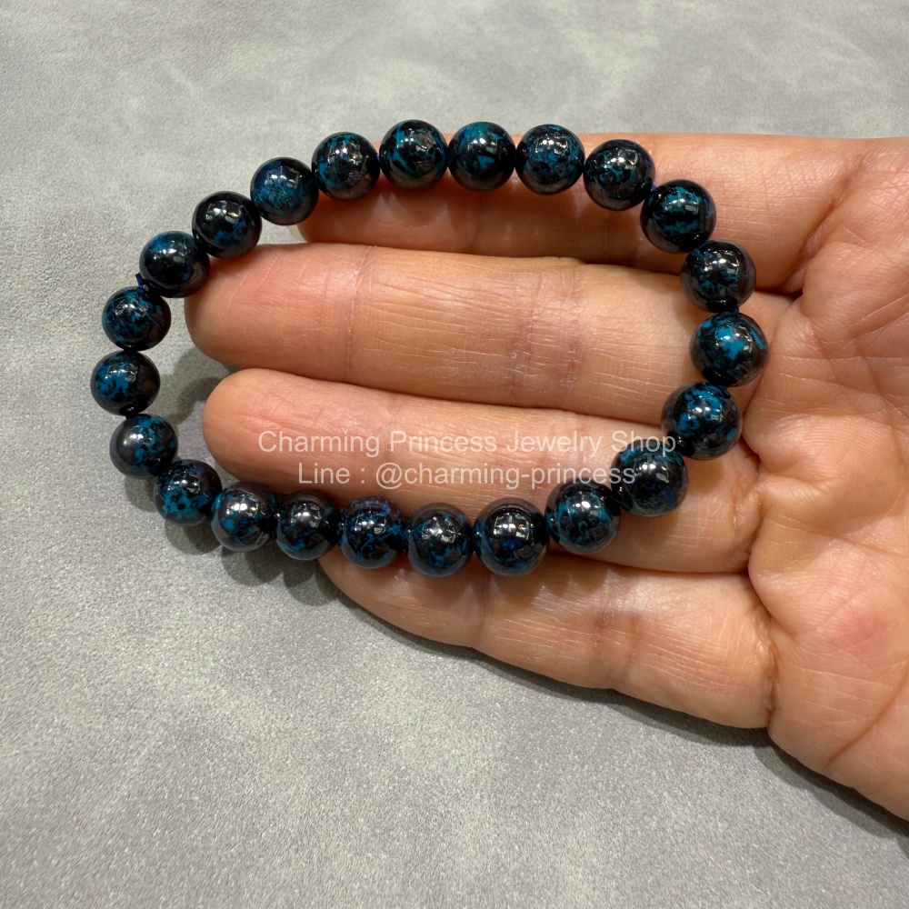 Chrysocolla คริสโซโคลล่า เกรด AAA หินแห่งความสงบสุข เสริมพลังให้ผู้ท้อแท้สิ้นหวัง เสริมบารมีให้คนรักใคร่นับถือ 8 มม