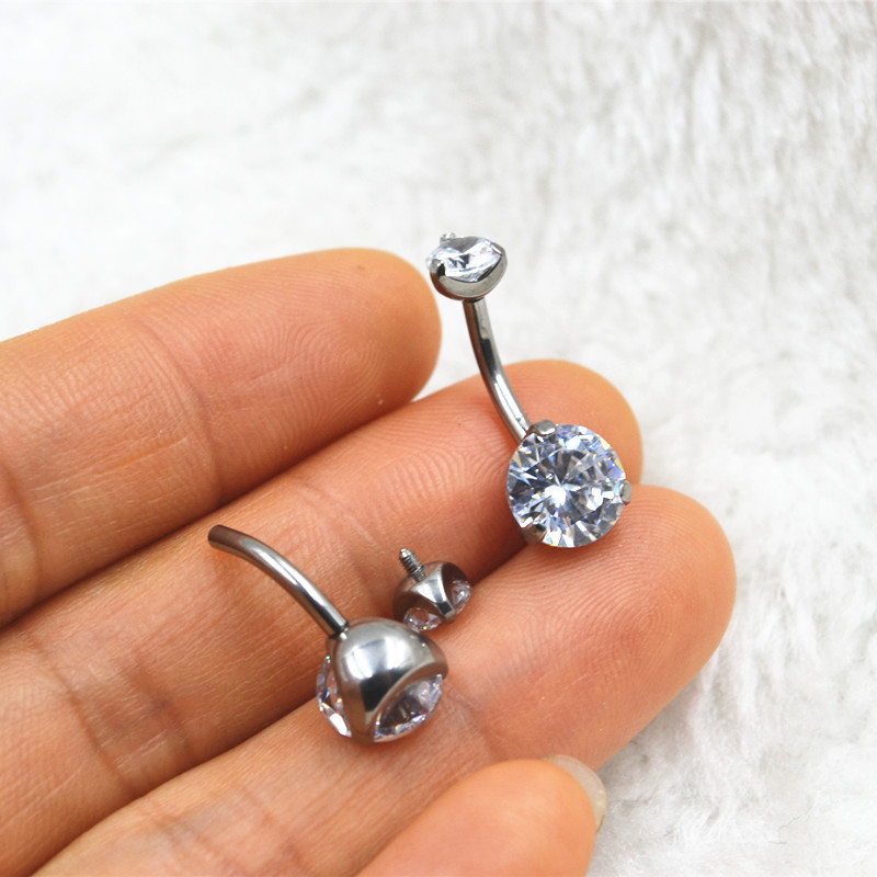 “เช็คสินค้าทัก line ก่อนโอนนะคะ” จิวสะดือไทเทเนี่ยม100% สำหรับผิวแพ้ง่าย ก้านหนา คริสตัลทรงกลม_TCT053