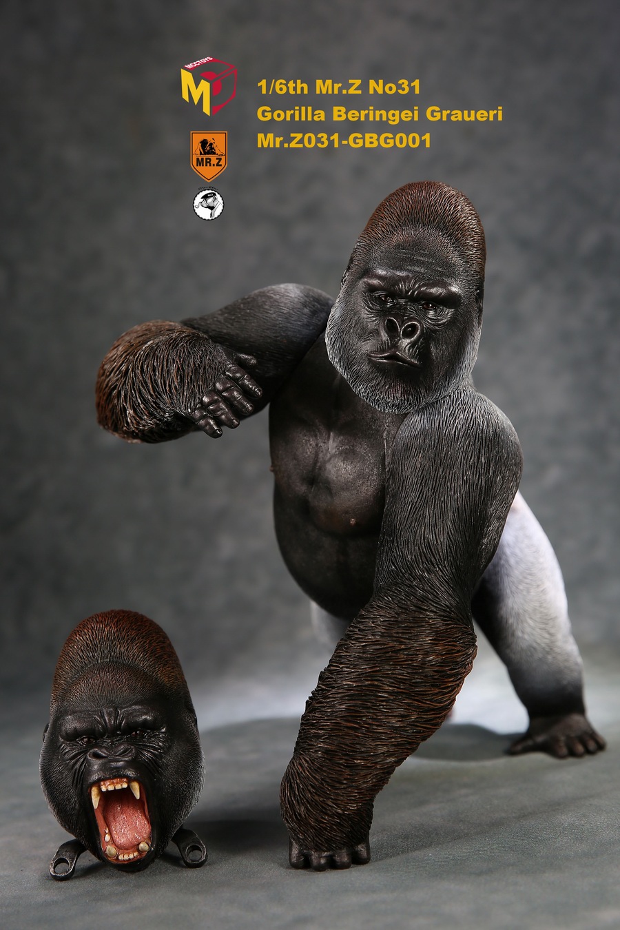 Mr.Z MRZ031-GBG001, 002 Animal Model - Gorilla Beringei Graueri (Black&White)