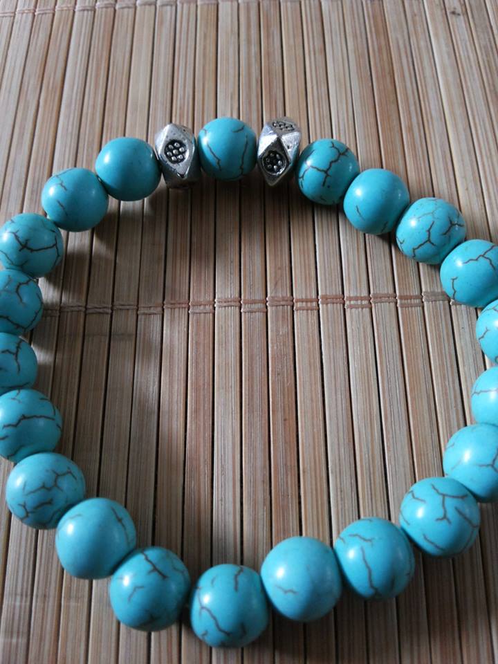 สร้อยข้อมือ เทอร์ควอยซ์ (Turquoise) ขนาด 8 มิล