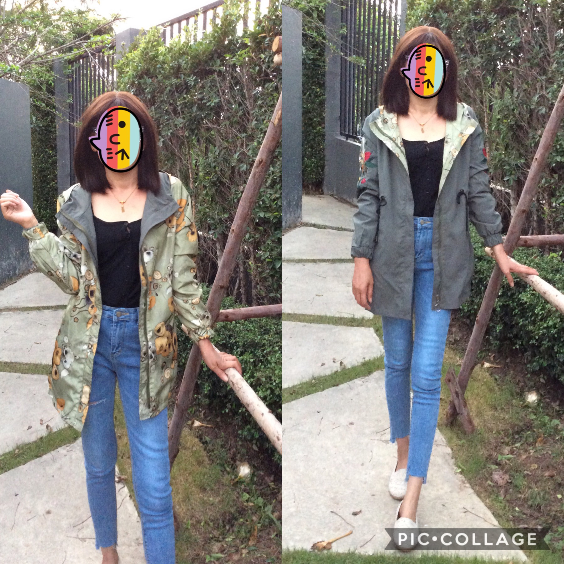 เสื้อคลุม แจ็คเก็ตมีฮู้ด ใส่ได้2หน้า ผ้าดีมากเว่อร์