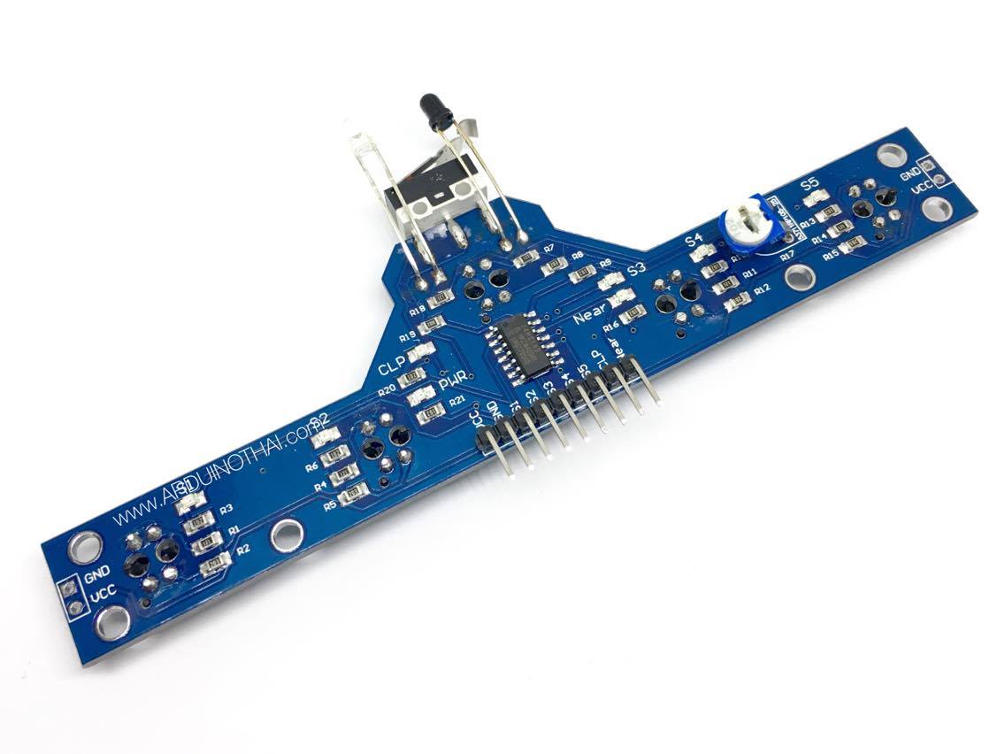 7 Ch Sensor ตรวจจับเส้นขาวดำ / สิ่งกีดขวาง / การชนแบบสวิตซ์ และแบบอินฟาเรด สต็อกไทยส่งไว
