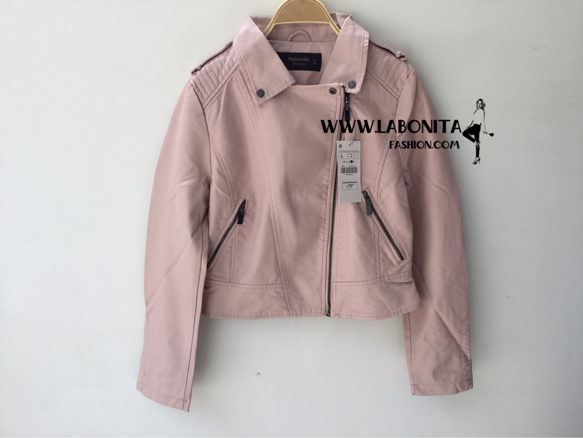 เสื้อหนัง แจ็คเก็ตหนังสีชมพู