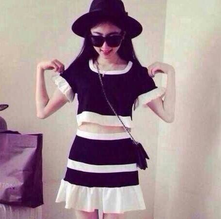 ☆☆ZAZA BLACK WHITE SWEETY SET☆☆ ชุดเข้าเซทสุดเรียบหรูลุคสาวหวาน โทนสีขาว ดำ