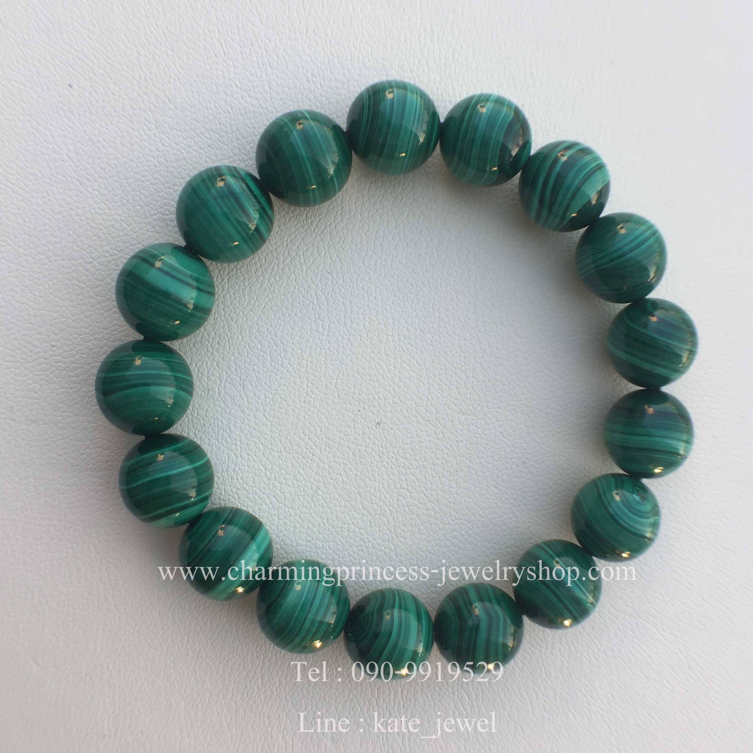 Malachite AAA+ มาลาไคท์ 10 มม ริ้วสวยมากๆ เกรดพรีเมี่ยม เด่นเรื่องการเจรจาต่อรอง ธุรกิจประสบความสำเร็จ "Win-Win Bracelet" Limited Edition