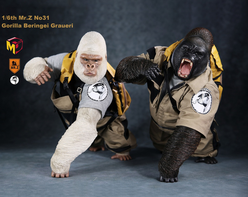 Mr.Z MRZ031-GBG001, 002 Animal Model - Gorilla Beringei Graueri (Black&White)