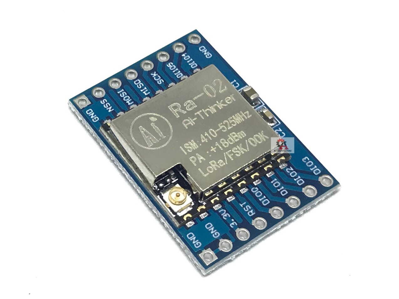 LoRa module 433MHz Ra-02 SX1278 โมดูลส่งข้อมูลไร้สายระยะไกลความถี่ 433Mhz พร้อมบัดกรีลงแผ่น PCB สต็อกไทยส่งไว