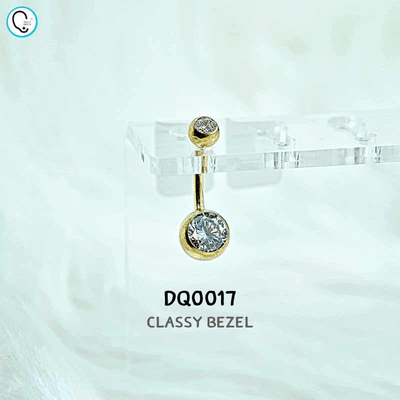 จิวสะดือไทเทเนี่ยม 100% สำหรับผิวแพ้ง่าย ก้านหนา 1.6 mm