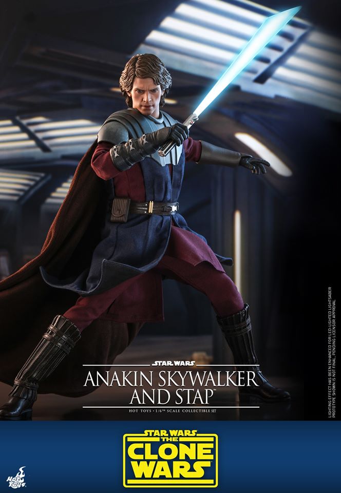 Hot Toys TMS020 1/6 Star Wars: The Clone Wars - Anakin Skywalker And Stap (Special Edition Bonus)