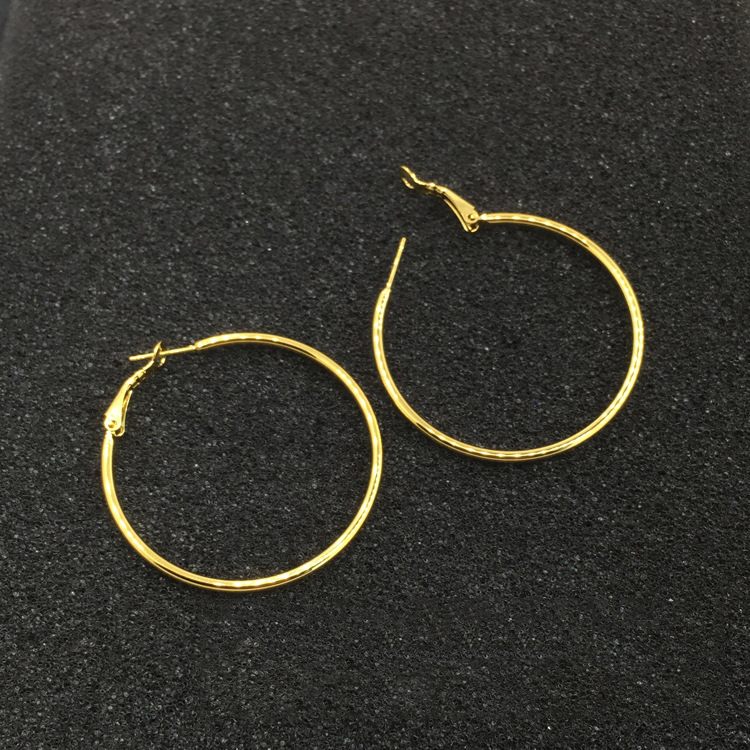 ต่างหูสำหรับผิวแพ้ง่าย Classic Hoop หลายขนาดให้เลือก_ET018