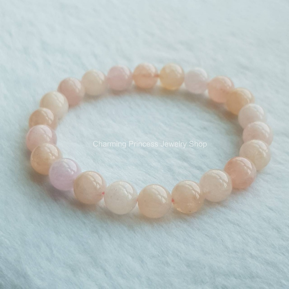 Morganite มอร์แกไนท์ เกรด AAA 8 มม รักที่ไม่มีเงื่อนไข