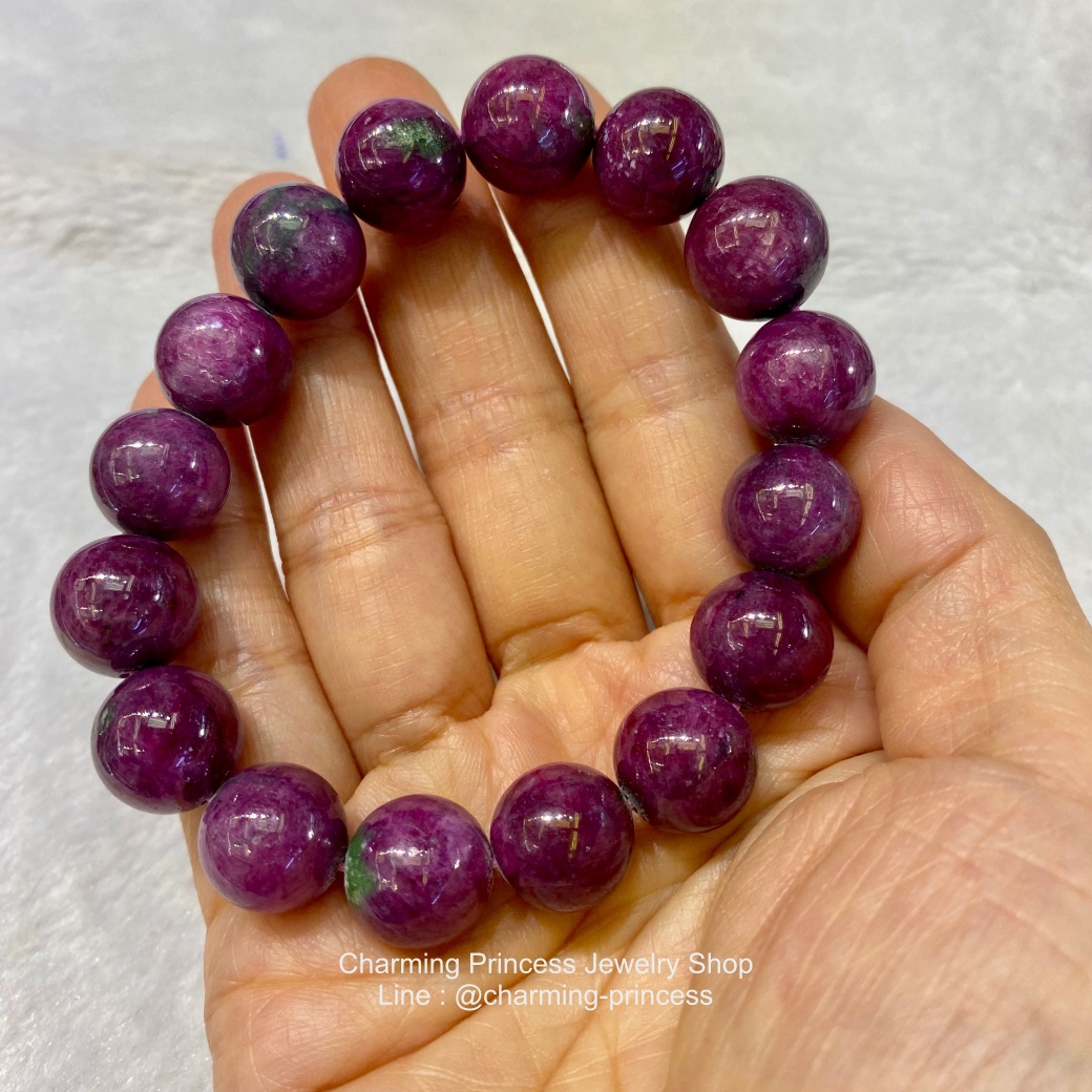 Ruby Zoisite, Anyolite รูบี้ซอยไซท์, เอนิโอไลต์ 13 mm มีความรู้สึกดีและมีความสุข