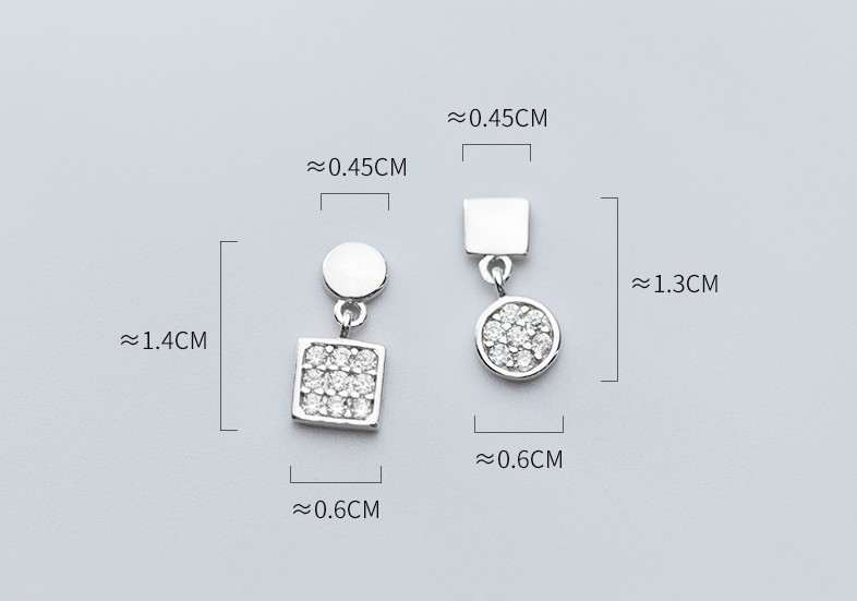 ต่างหูสำหรับผิวแพ้ง่าย เงินแท้ 92.5% _ES811 (Squci)