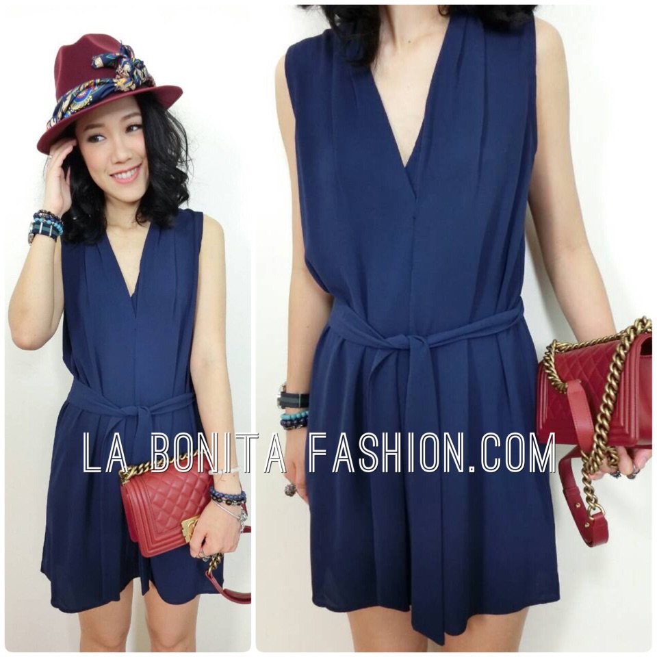 • Cyder Dress (Naked Made- ONLY ) เดรสคอวีผ้านุ่มบางบางสบาย