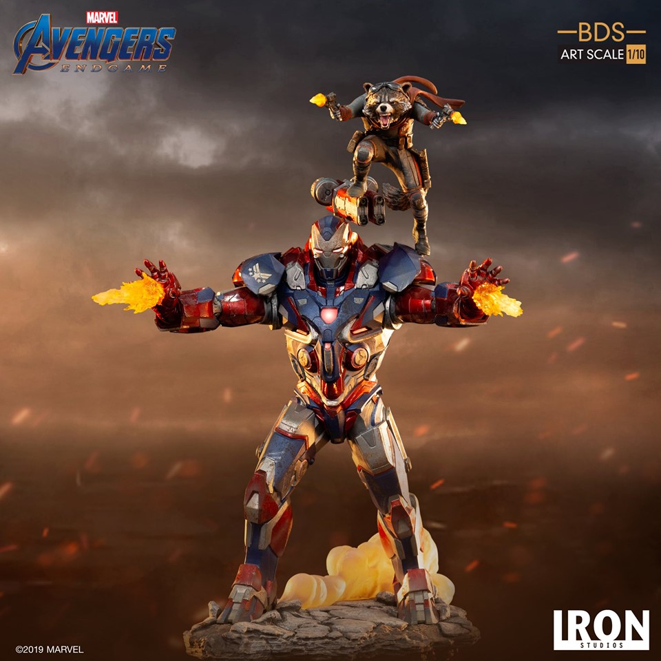 Iron Studios BDS Art Scale 1/10 Avengers: Endgame - Iron Patriot & Rocket