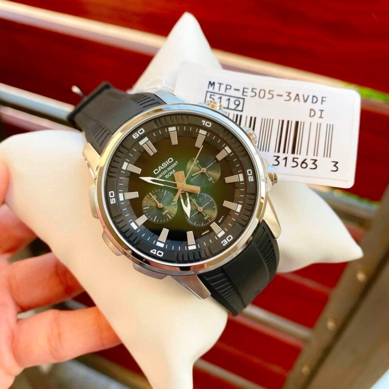 นาฬิกาข้อมือ Casio Standard Men Chronograph MTP-E505 Series รุ่น MTP-E505-1A MTP-E505-2A MTP-E505-3A MTP-E505-4A MTP-E505-6A