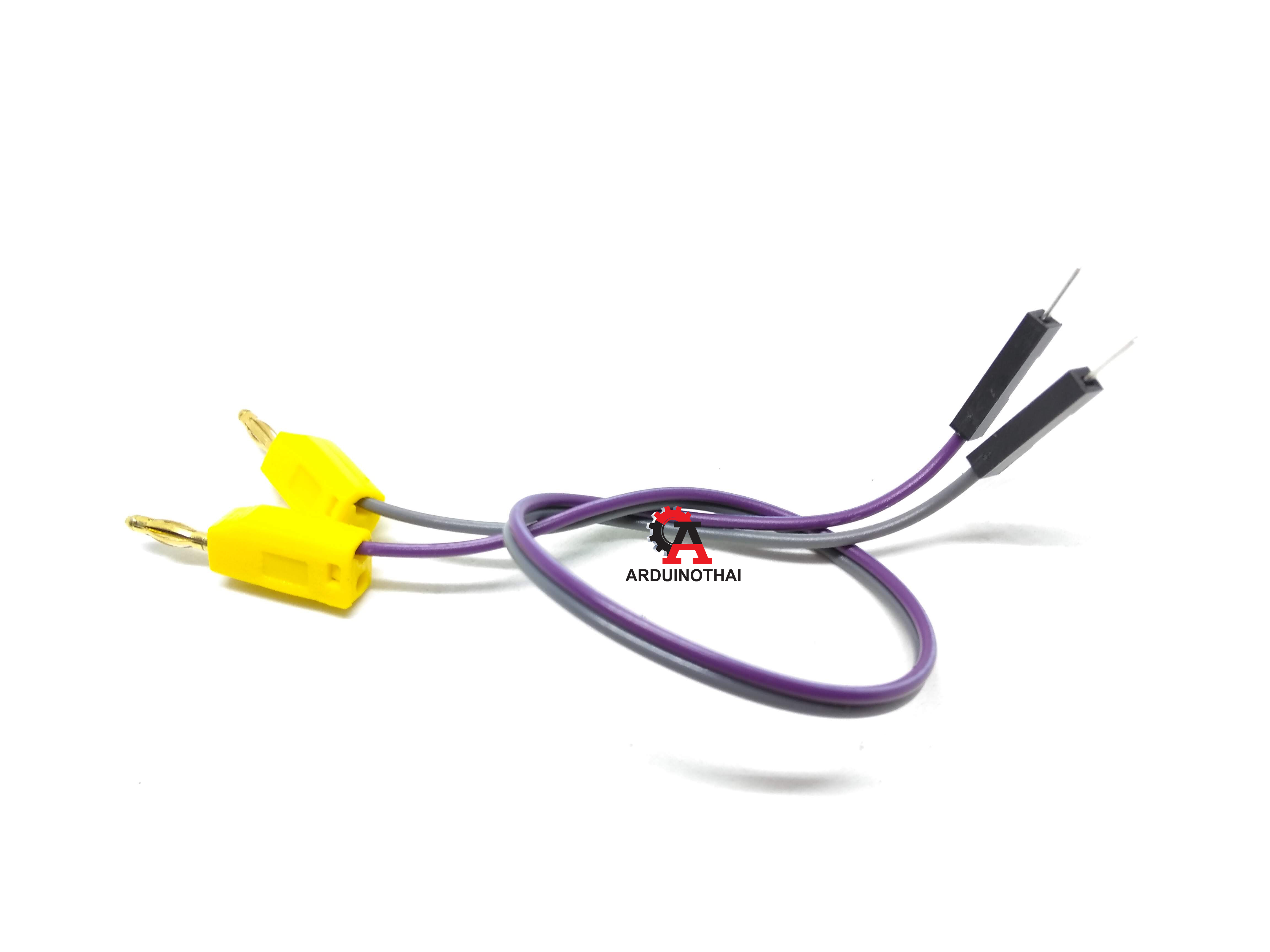 Banana to Male Pin ขนาด 2mm ยาว 20cm สายไฟคละสี / คู่ สำหรับบอร์ด KidBright