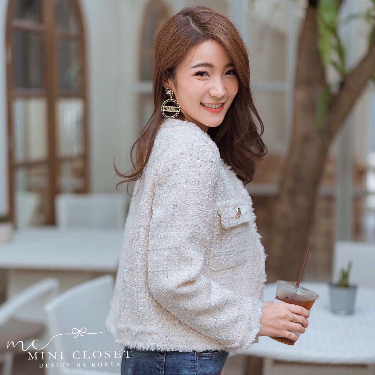 เสื้อคลุมผ้าทวิต เสื้อทวีตชาแนลสไตล์เกาหลี เสื้อทวิตรุ่นใหม่ขายดีมากกกก