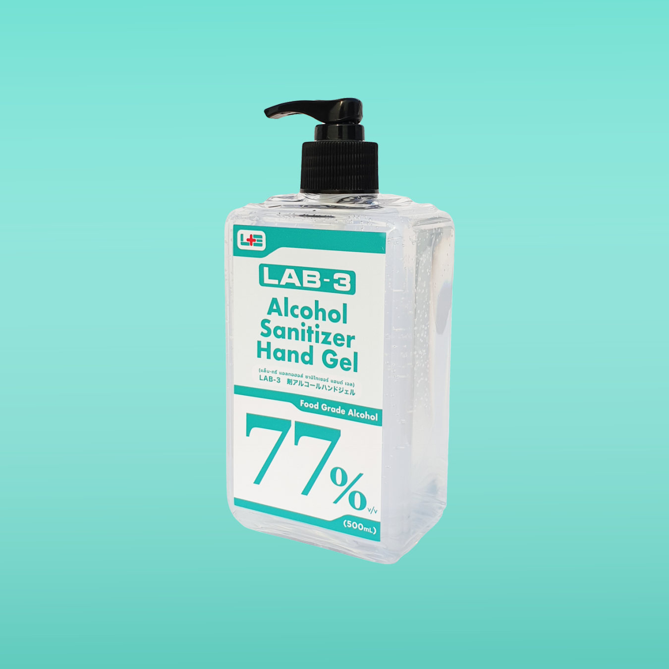 LAB-3 Lab3 แอลกอฮอล์ฆ่าเชื้อโรค77% ชนิดเจล (ฟู้ดเกรด) ขนาด 500 ml /LAB-3 Alcohol Sanitizer Hand Gel (Food Grade Size 500 ml ใส 500ml