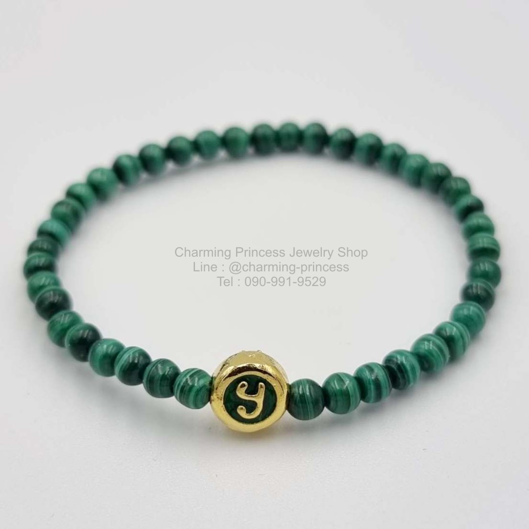 หัวนะโมเสาร์ห้า และพระพิฆเนศ เทพเจ้าแห่งความสําเร็จ ร้อยพร้อม Malachite มาลาไคท์ 4 มม