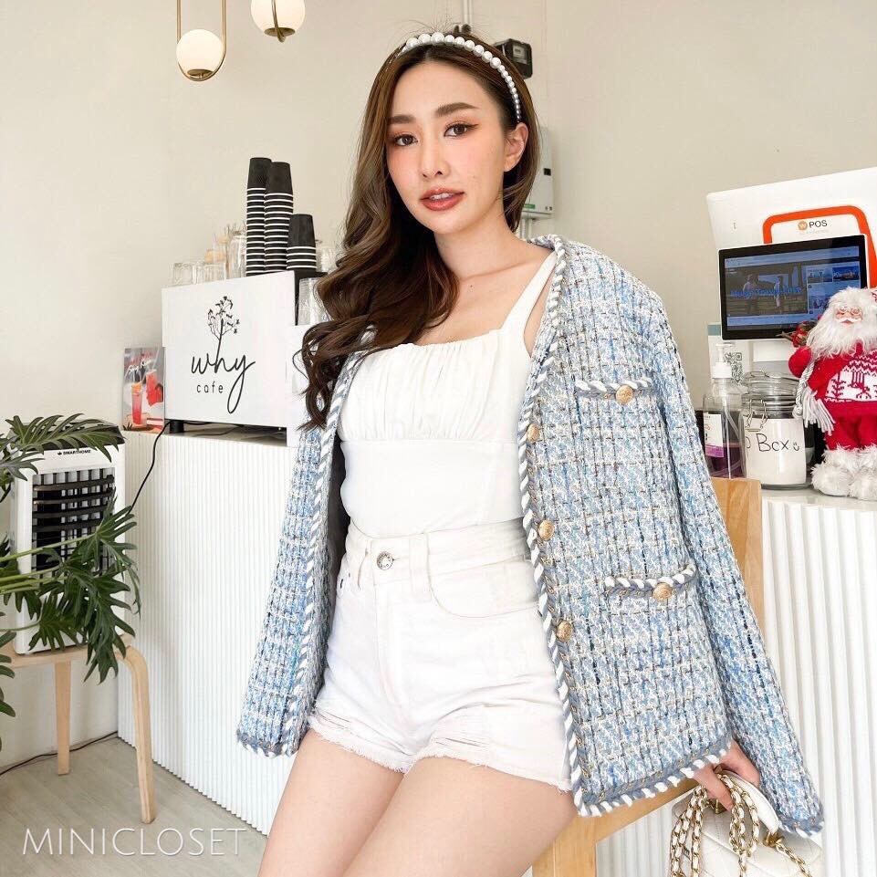 เสื้อคลุมผ้าทวีต เสื้อทวีตสไตล์ชาแนล