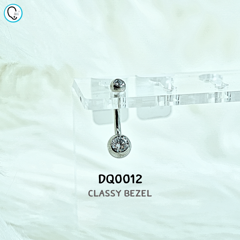 จิวสะดือไทเทเนี่ยม 100% สำหรับผิวแพ้ง่าย ก้านหนา 1.6 mm