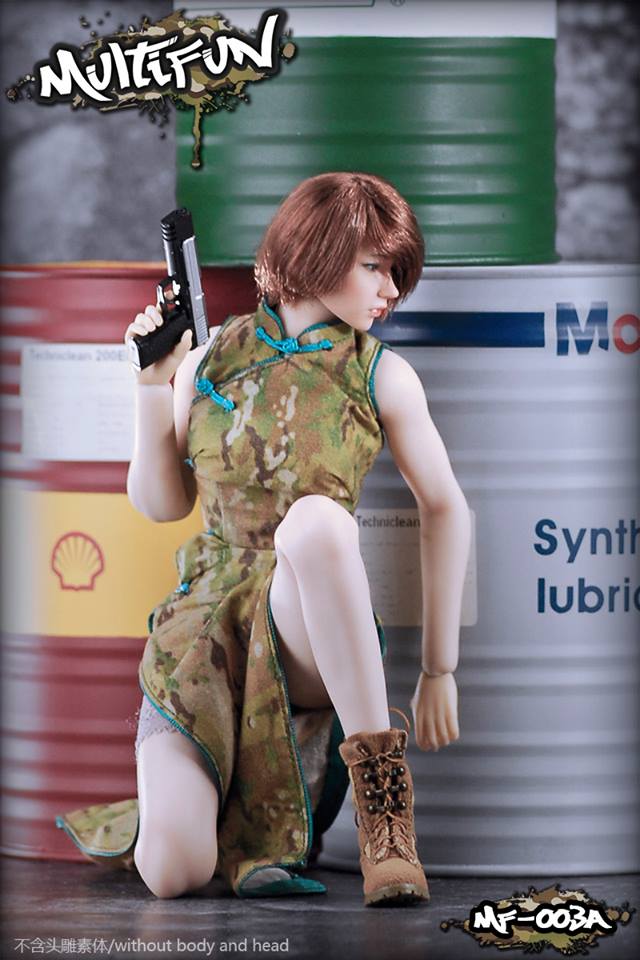 MULTIFUN MF-003A ,B ,D 1/6 Camouflage Cheongsam Set