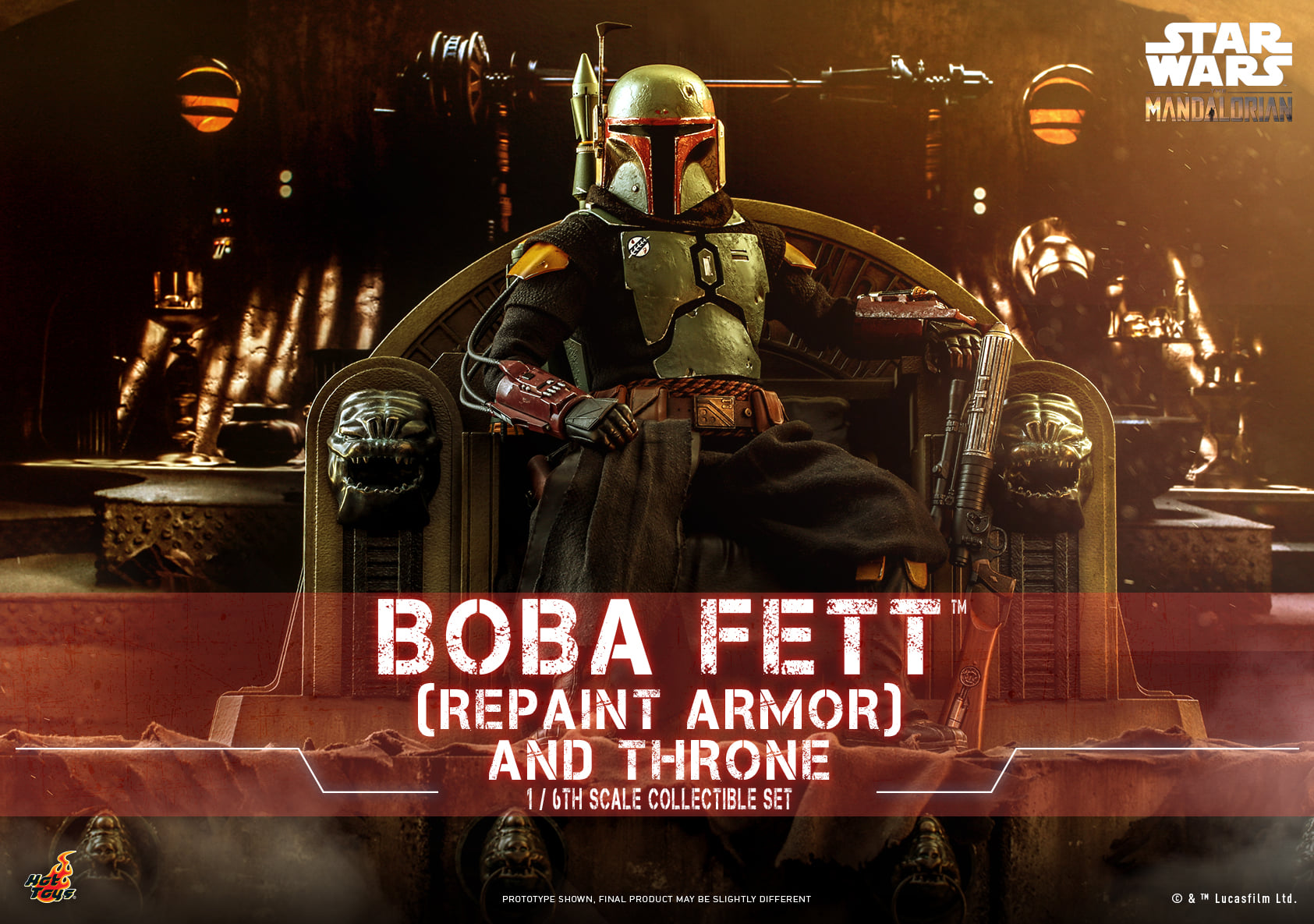 Hot Toys TMS056B 1/6 Star Wars: The Mandalorian™ - Boba Fett (Repaint Armor) and Throne (Special Edition)