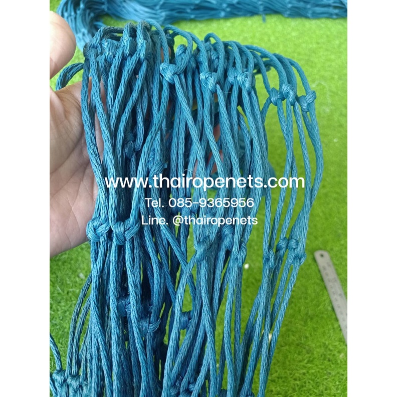 ตาข่ายสนามกีฬา สนามบอล/ฟุตซอล/ฯลฯ สีฟ้า ขนาด 3.5mm.ช่องตา 4"x4" **ความสูง 3 เมตร** มีความยาวให้เลือก ติดตั้งง่าย