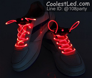 เชือกรองเท้าเรืองแสง มีไฟ Led กระพริบ แบบสีเดียว