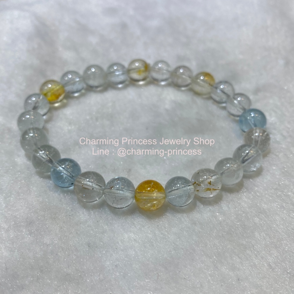 Color of Blue Topaz โทพาสหลากสี 8 มม เป็นสัญสักษณ์ของความมีอำนาจ และเฉลียวฉลาด