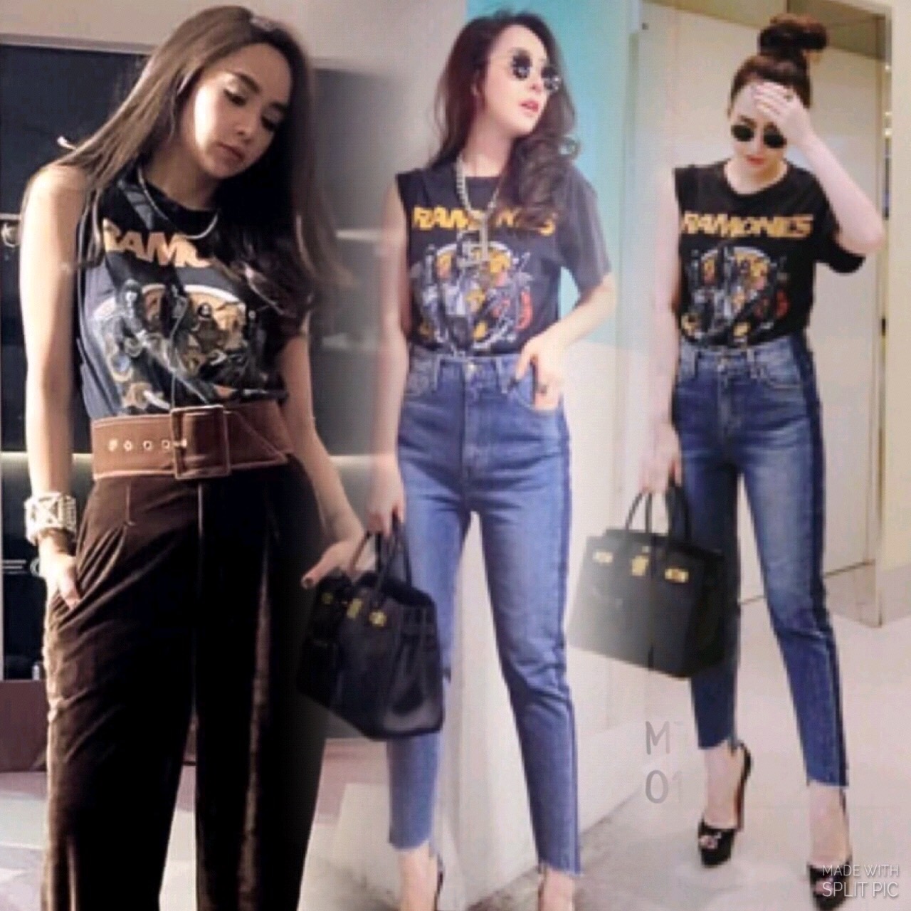 ลายขายดีมาเพิ่มจองด่วนนะคะ Vintage Band T-Shirt เสื้อยืดสีดำสกรีน ลาย RAMONES สกรีนลายวงดนตรีสไตล์วินเทจ ช่วงนี้กลับมา Hot hit อีกครั้งแล้วนะคะ กำลังแรงสุดๆ ดารา เซเลบ ใส่กันเยอะเลยค่ะ