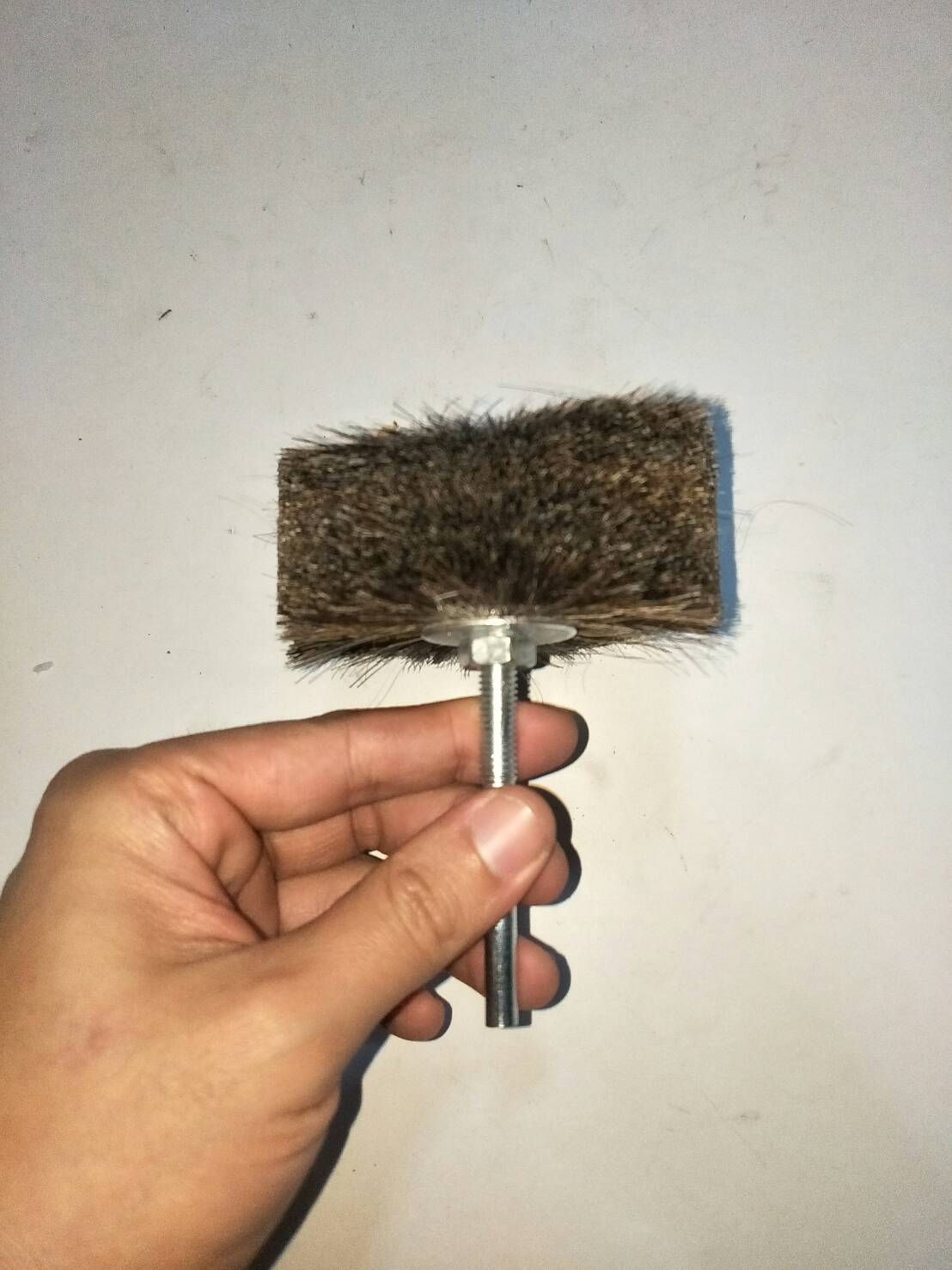 B04 แปรงขนม้าอ่อน 3 นิ้ว แกน 6 มิล สำหรับใส่สว่าน ปัดเงา ทำความสะอาดวัสดุผิวอ่อน